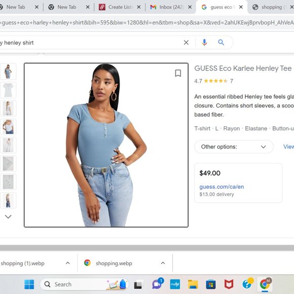 Guess Blue T-Shirt - Picture 2 of 2